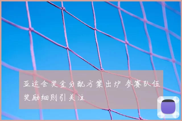 亚运会奖金分配方案出炉 参赛队伍奖励细则引关注